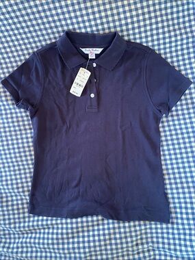 Brooks Brothers Girls Navy Short-Sleeve Polo